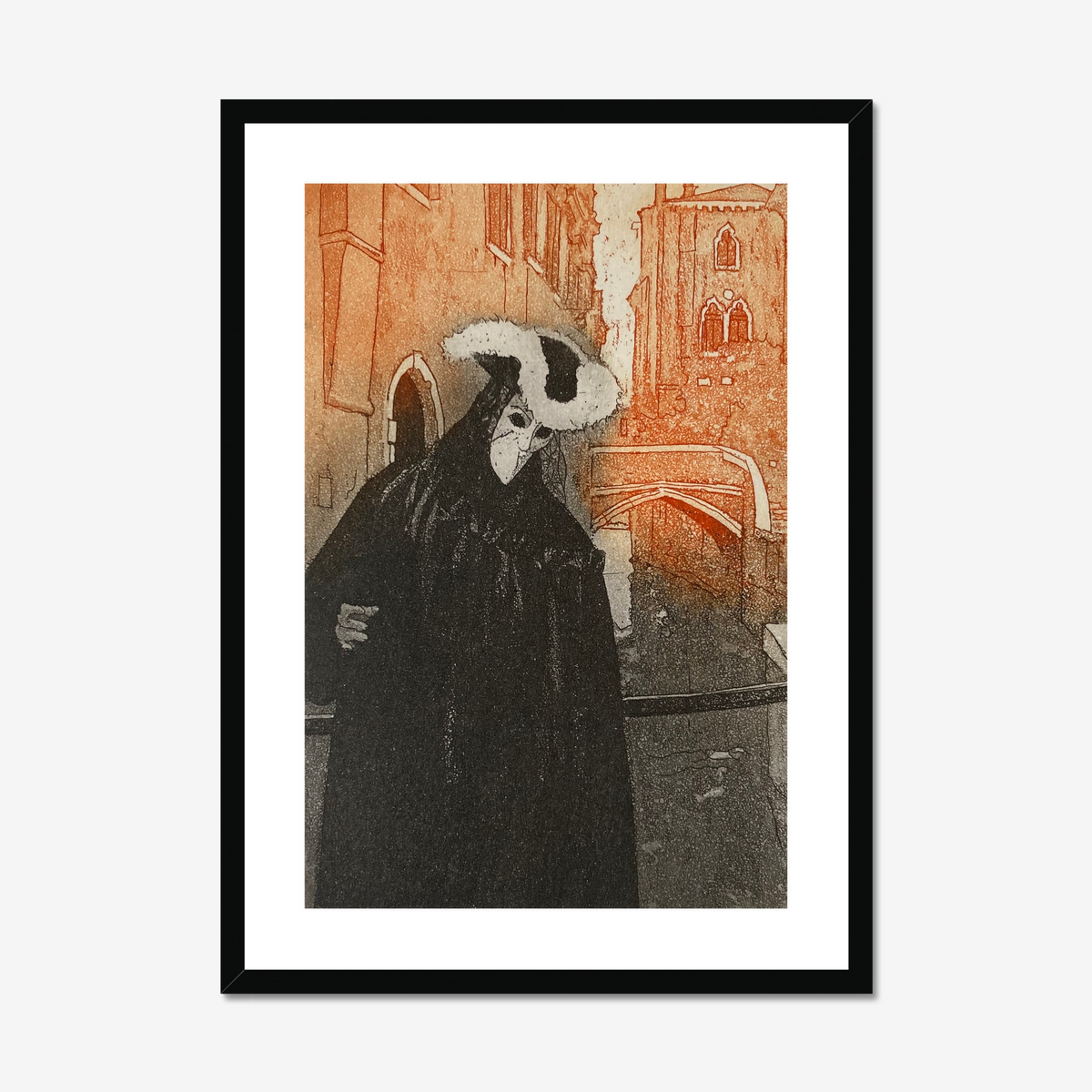 Carnival Figure, Venice shown in a frame as an example. (Framed prints available on request.)