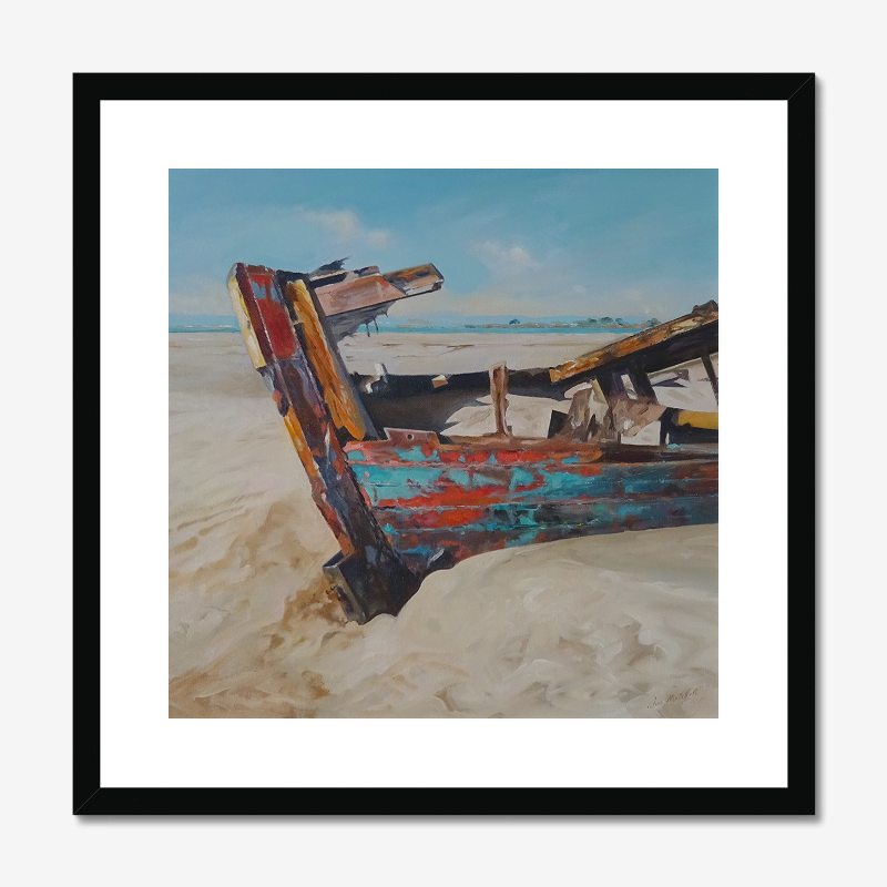 Turquoise and Rust shown in a frame as an example. (Framed prints available on request.)