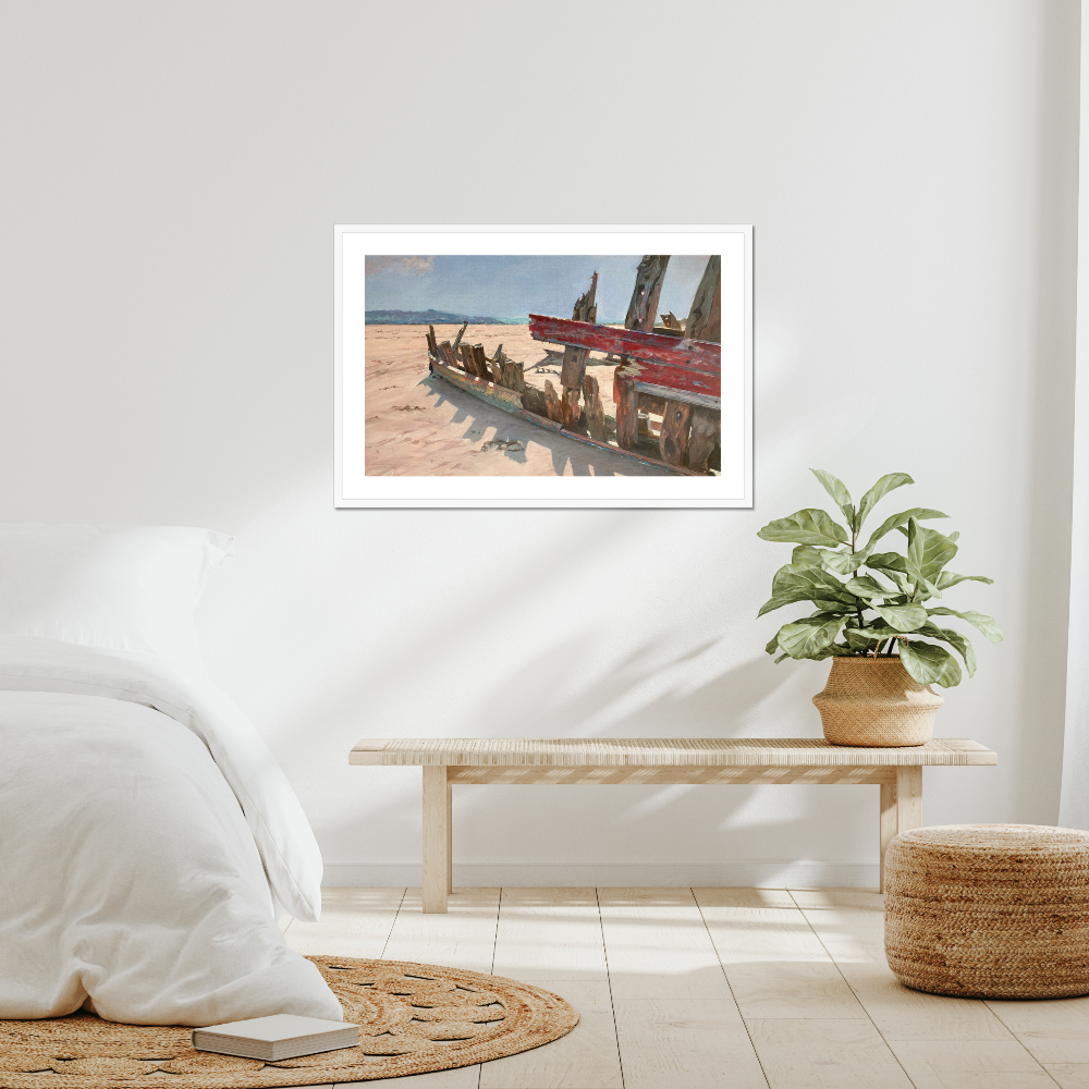Ribs and Shadow shown in a frame  in a room as an example. (Framed prints available on request.)